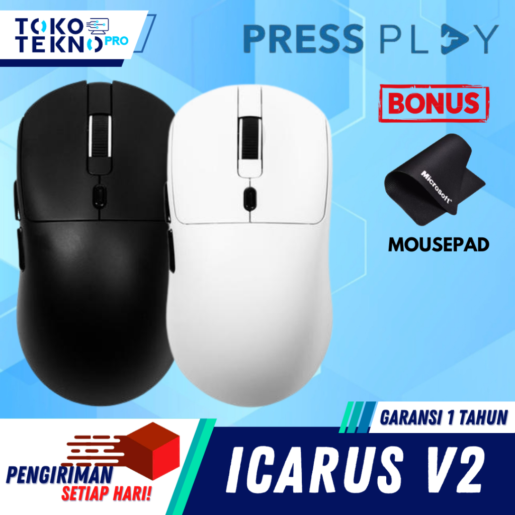 Press Play Icarus V2 / V-2 Ultralight Gaming Mouse Wireless 2,4Ghz