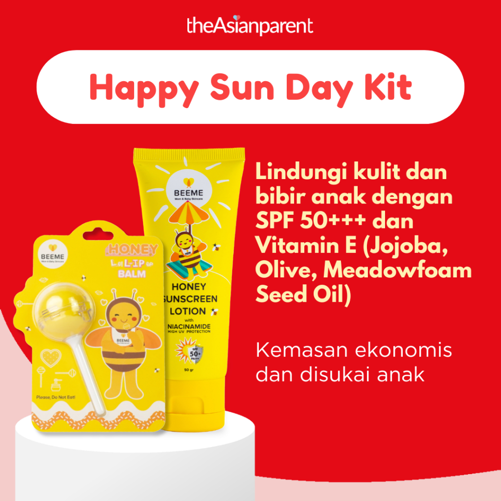 Happy Sun Day Kit Beeme SPF 50+++ Honey Sunscreen Lotion & Lip Balm Anak