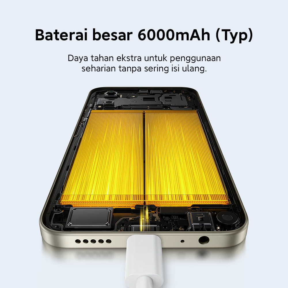 POCO C81 Pro (4GB/128G) (4GB/64GB) / Layar imersif 6.9" / Baterai besar 6000mAh (Typ) / Ditenagai Xiaomi HyperOS / Prosesor kuat octa-core / Desain ramping dan elegan / 13MP kamera ganda AI / HP 1 Jutaan [Xiaomi Official Store] - Gambar 4