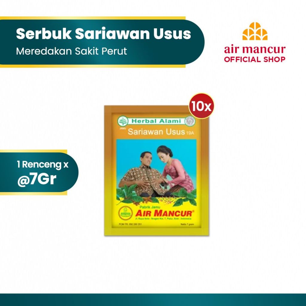 Air Mancur Jamu Serbuk Sariawan Usus 10x7 gr - Meredakan Sakit Perut