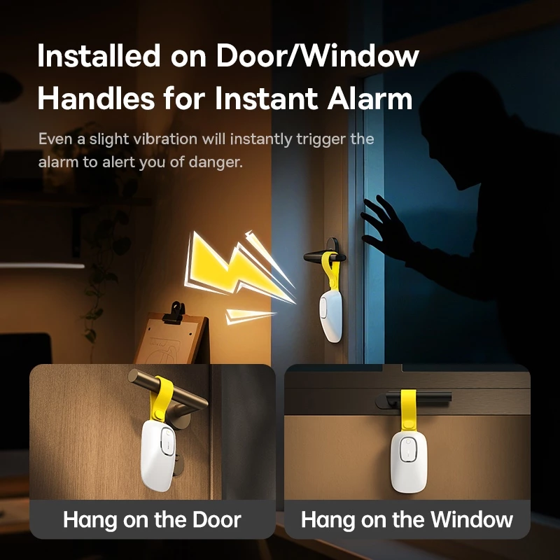 Baseus Heyo Door Stop Alarm Moon White (Includes AAA Battery x 1) - Gambar 3