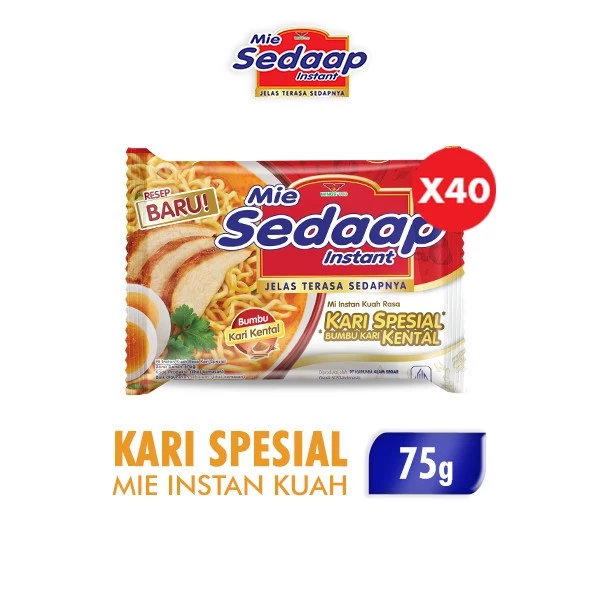 Sedaap Mie Instan Kari Kental Special Bag 75 gr x40 - Gambar 2