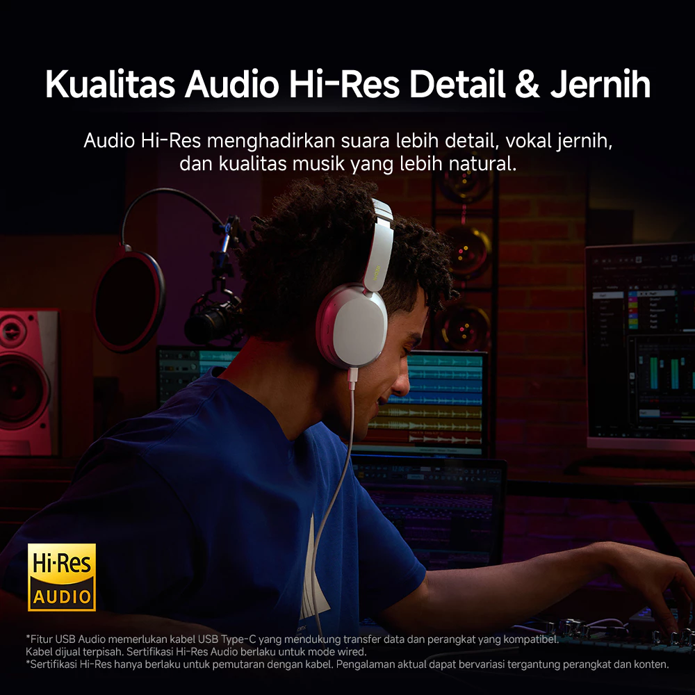 Xiaomi Redmi Headphones Neo / Driver Dinamis 40mm Suara Bass Bertenaga / Kualitas Audio Hi-Res Detail & Jernih / Adaptive ANC hingga 42dB / Triple Mic AI Noise Reduction Panggilan Lebih Jelas / Baterai Tahan Lama Hingga 72 Jam / [Xiaomi Official Store] - Gambar 3