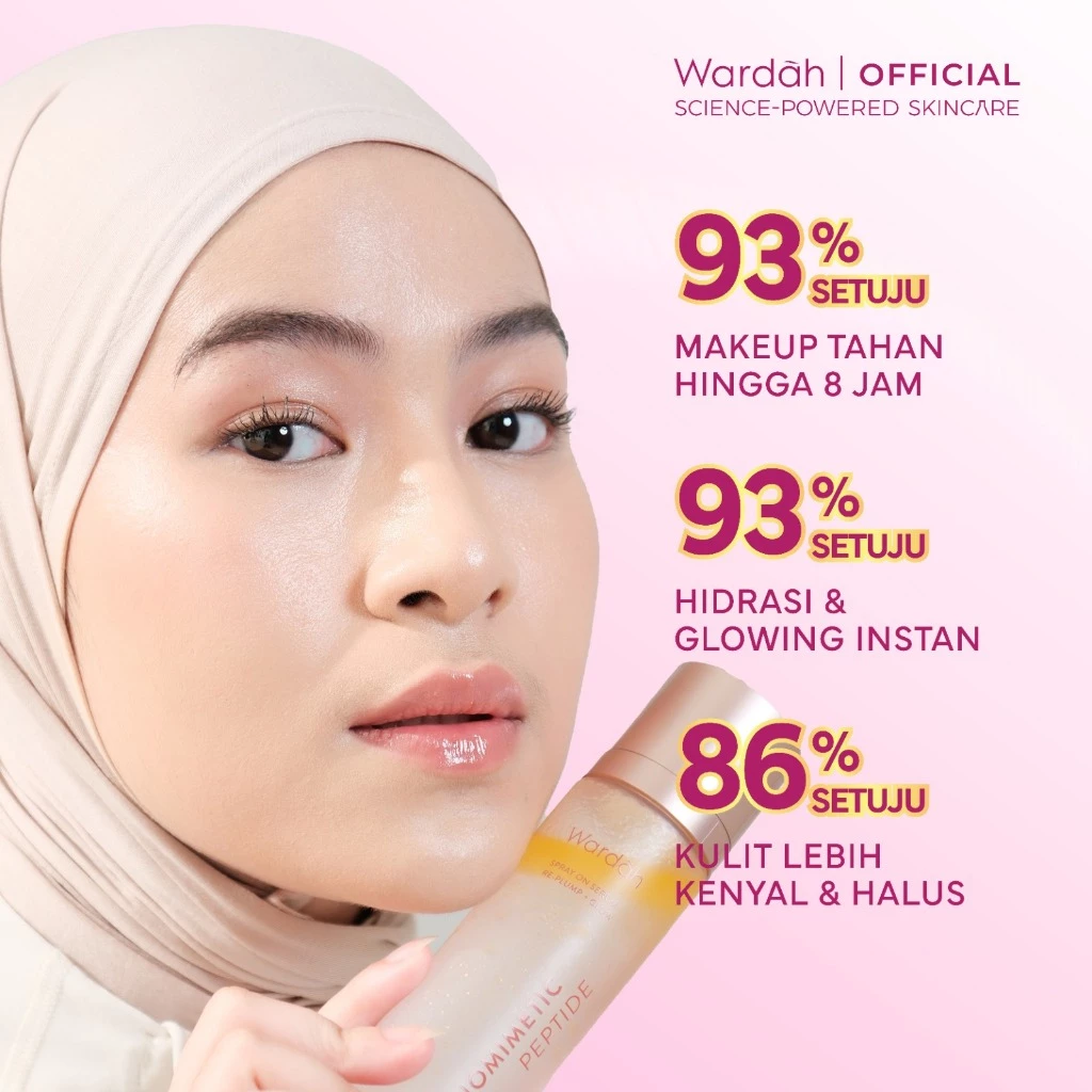 WARDAH Serum Spray - Instant Glowing First Spray Serum - Spray On Serum 105 ml - Kulit lebih glowing dan kenyal, Pendukung Make Up Setting spray serum glow bomb pemutih wajah, Radiance Booster, Multifungsi Skincare Pilihan Aaliyah Massaid - Gambar 3