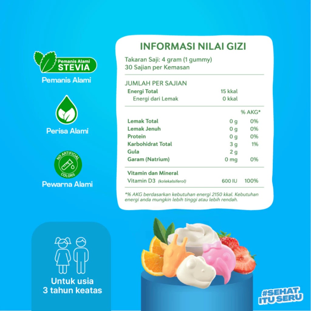 Youvit Family Daily Wellness Bundle, Vitamin D+ & Multivitamin Gummy, 30 Pcs, Kesehatan Keluarga - Gambar 3