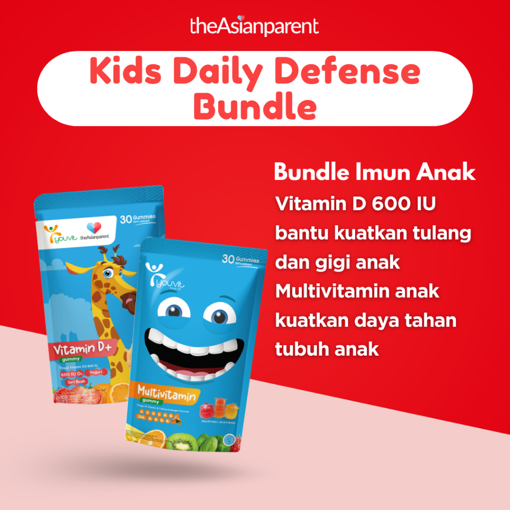 Bundling Vitamin Imun Anak Youvit Gummy Vitamin D+ Kids 30 Days dan Multivitamin Kids 30 Hari / Kids Daily Defense Bundle