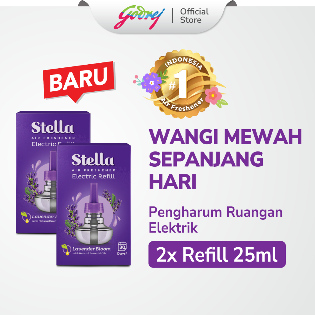 Stella Air Freshener Electric Refill Comforting Lavender x2 - Pengharum Pewangi Ruangan Elektrik