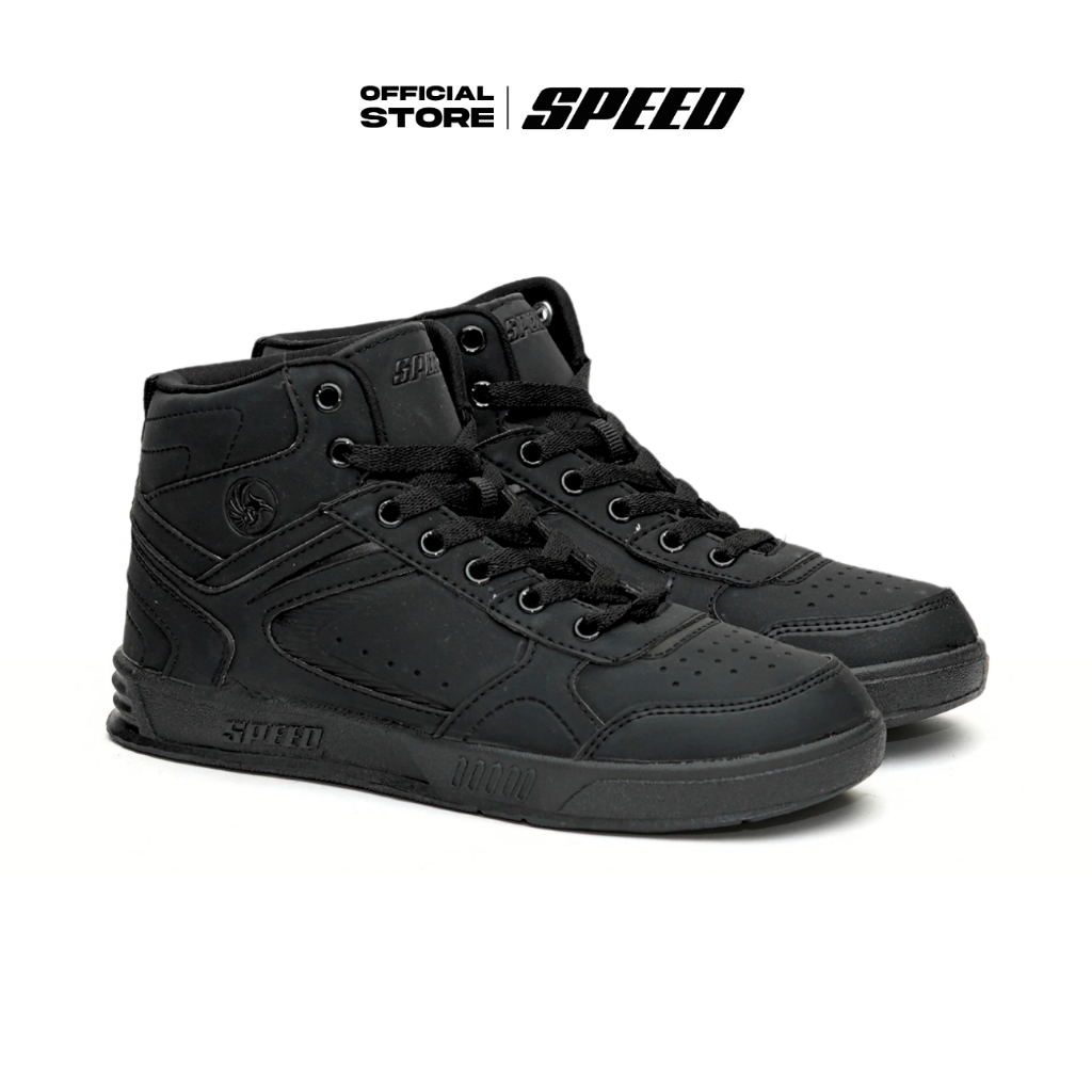 Speed - Royal Hi Kiddy - Sepatu Sneakers Sekolah Formal Hitam pria wanita dewasa Uk 37-42