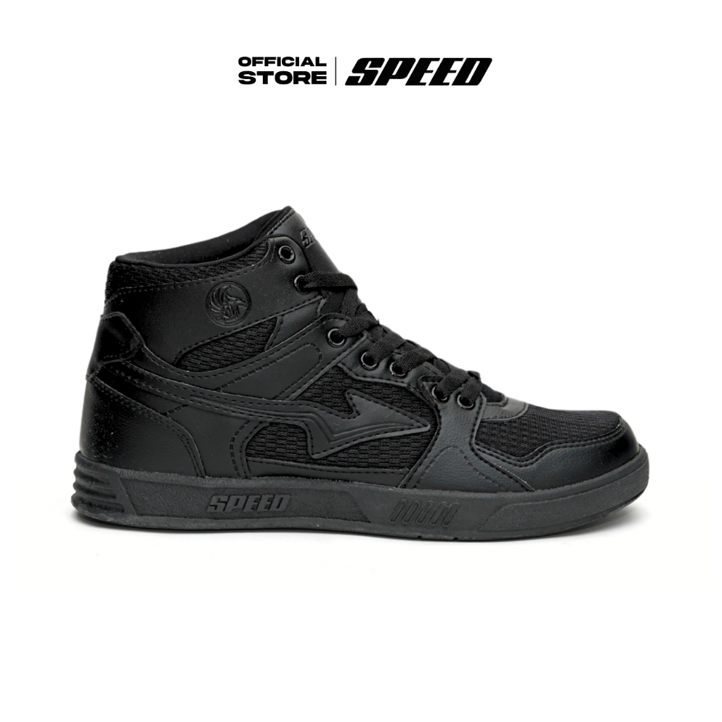 Speed - Royal Hi Kinni - Sepatu Sneakers Sekolah Formal Hitam pria wanita dewasa Uk 37-42 - Gambar 3