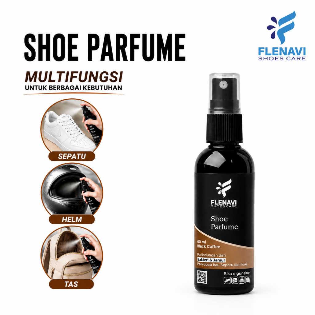 FLENAVI - Parfum Sepatu, Helm, Tas, Topi - Pengharum Sepatu Penghilang Bau Shoe Freshener 60ml - Gambar 4