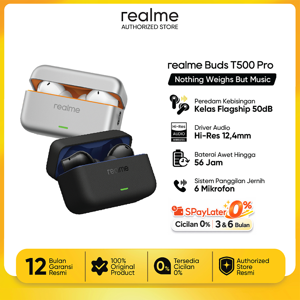 realme Buds T500 Pro (50dB Flagship Noise Cancellation | Candy Box Design | 12.4mm Hi-Res audio drivers | 56 Long lasting battery)