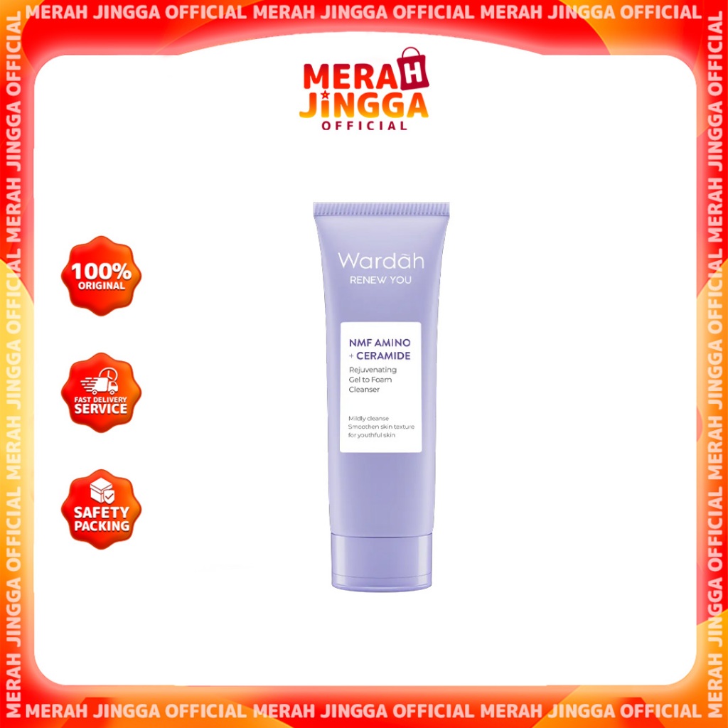 WARDAH Renew You NMF Amino + Ceramide Rejuvenating Gel To Foam Cleanser 100 ml / Merah Jingga Official