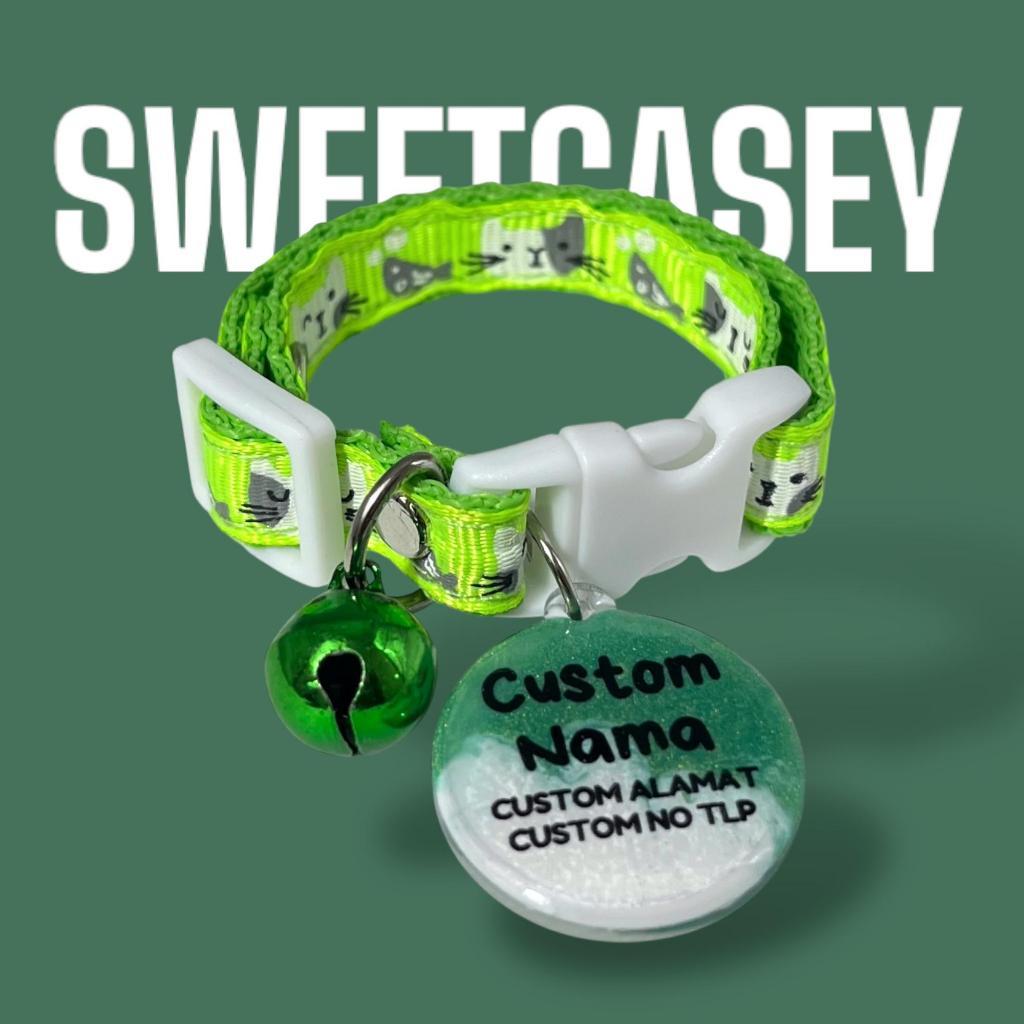 KALUNG KUCING CUSTOM GREEN SERIES CAT NECKLACE SWEETCASEY - Gambar 4