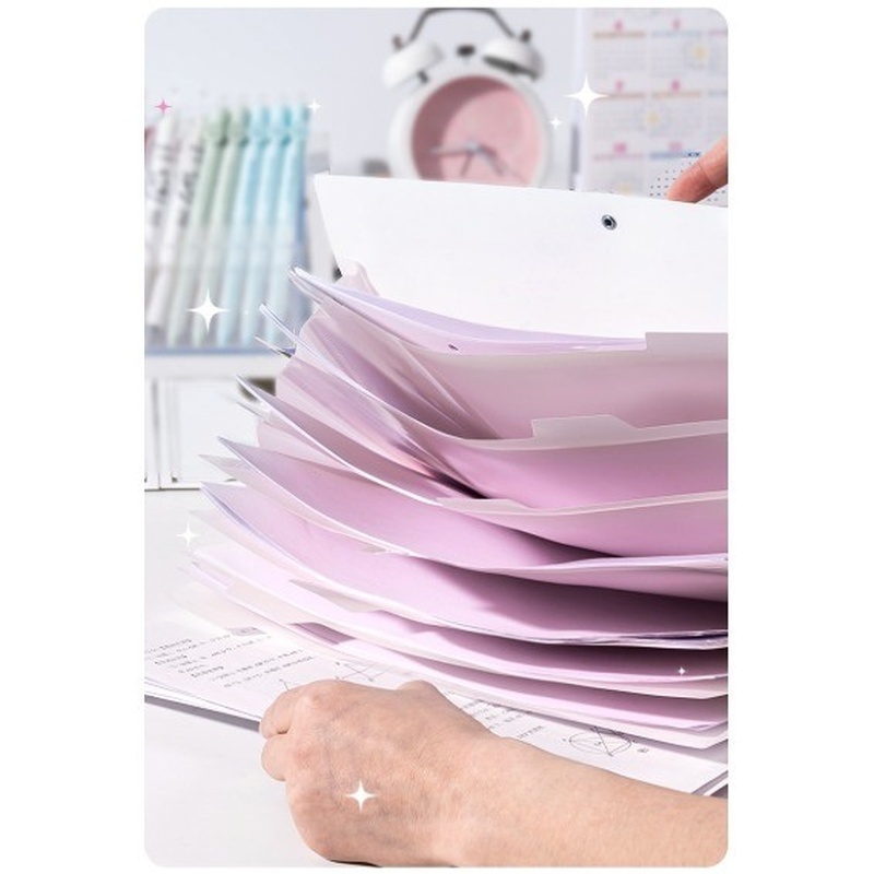 Deli Map Dokumen Harmonika / Expanding File A4 Pink Biru PM303 - Gambar 4