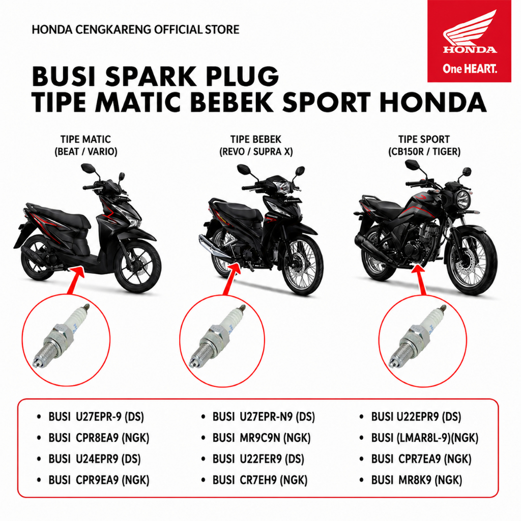 Busi Motor Honda Beat Vario Supra CBR150 Original Variasi - Gambar 2