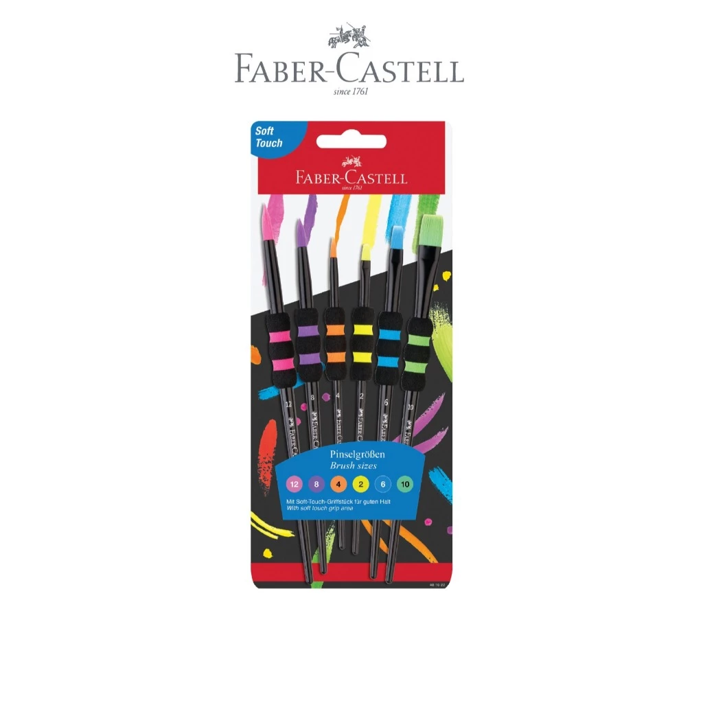 Faber-Castell GRIP BRUSH SET BLACK - KUAS MELUKIS PREMIUM 6 SIZE