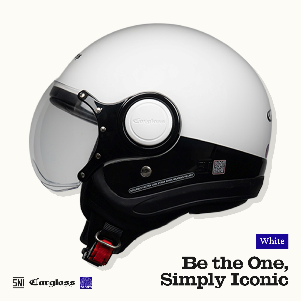 Cargloss M One Retro Helm Half Face - White