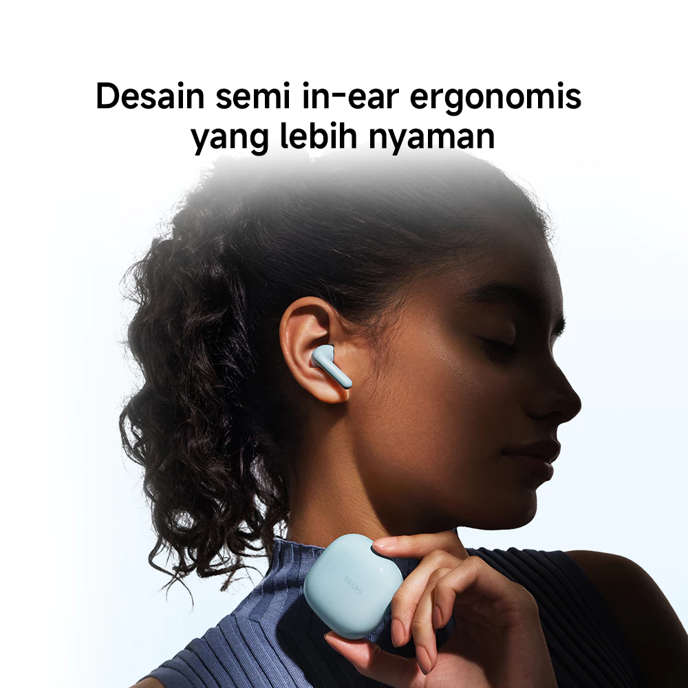 Xiaomi Redmi Buds 8 Active | Driver 14,2mm Titanium | Dual-Mic AI Noise Reduction | Desain semi in-ear ergonomis | Baterai hingga 37 jam charging case | TWS Earphone Bluetooth [Xiaomi Official Store] - Gambar 4