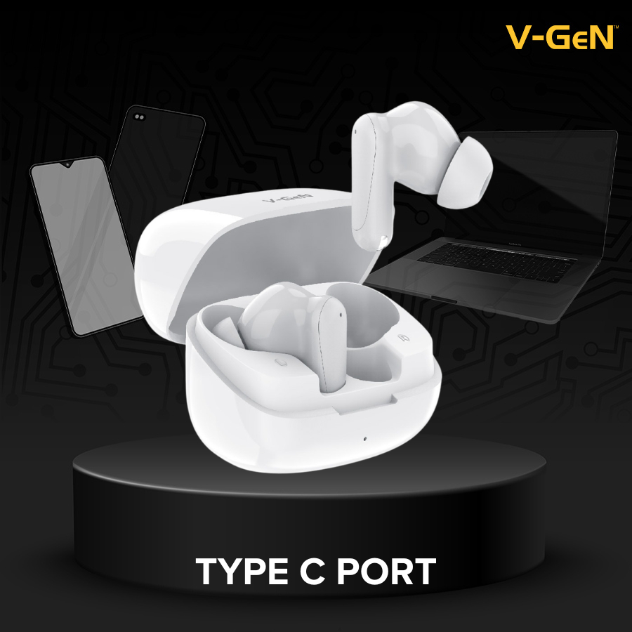 V-GeN VH-S07 TWS Bluetooth 6.0 True Wireless Earbuds Stereo Sound Touch Control Type-C - Gambar 2