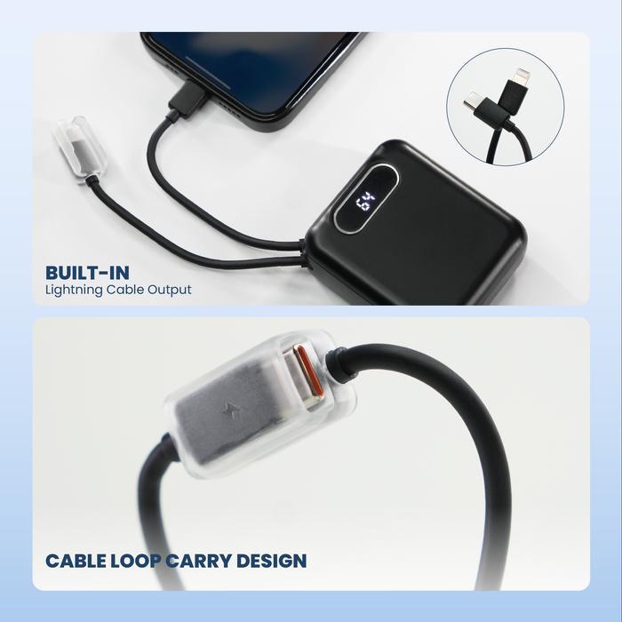 Rexus PBW-30 / PBW30 Travel Powerbank 10000mAh Built-in 20W Type C Cable Fast Charging - Gambar 4
