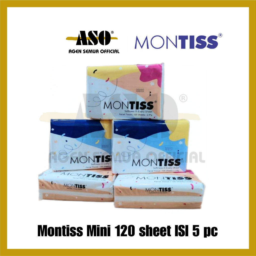 [ Paket ] Tisu Tissue Wajah Montiss Mini 2 Ply - 120 sheet facial Tissue Promo !!! - Gambar 2