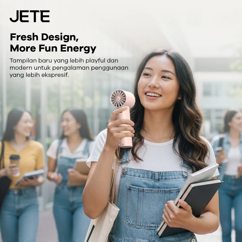 Kipas Angin JETE TF2 Portable Mini Turbo Fan Adjustable Cooler Kipas Angin Tangan USB Type C Rechargeble Kipas Travelling Portable (RTL) - Gambar 2