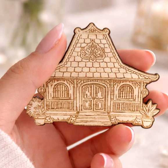 miniatur rumah adat joglo replika bangunan tradisional jawa tengah dekorasi hiasan mahar - Gambar 3