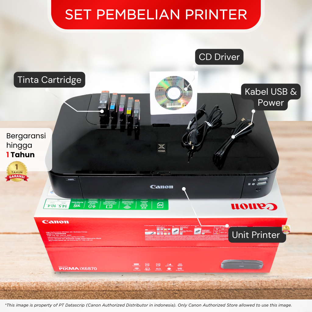 Printer A3 Wifi Canon iX6870 - Inkjet Wireless Print Only - Garansi 1 Tahun - Gambar 2