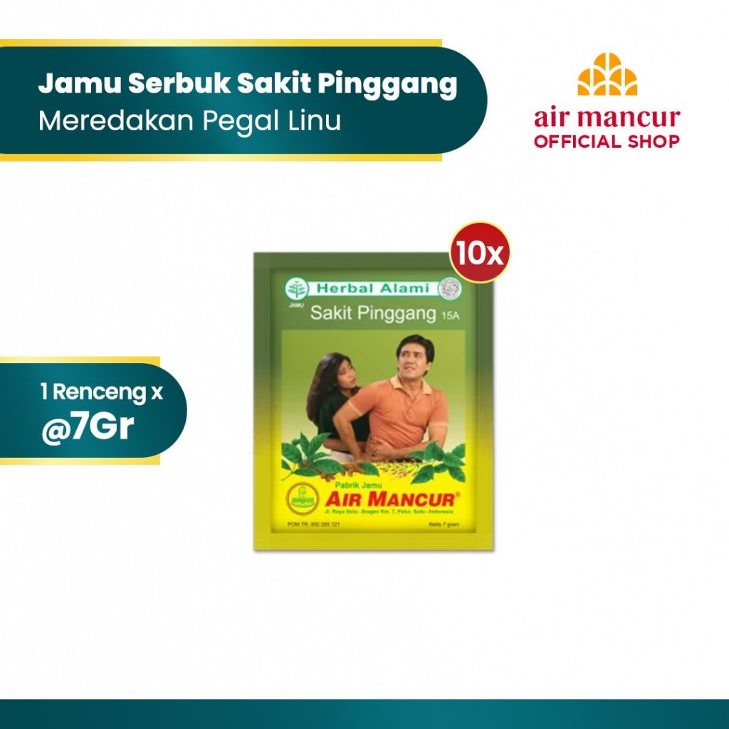 Air Mancur Jamu Serbuk Sakit Pinggang 10x7 gr - Meredakan Pegal Linu - Gambar 2
