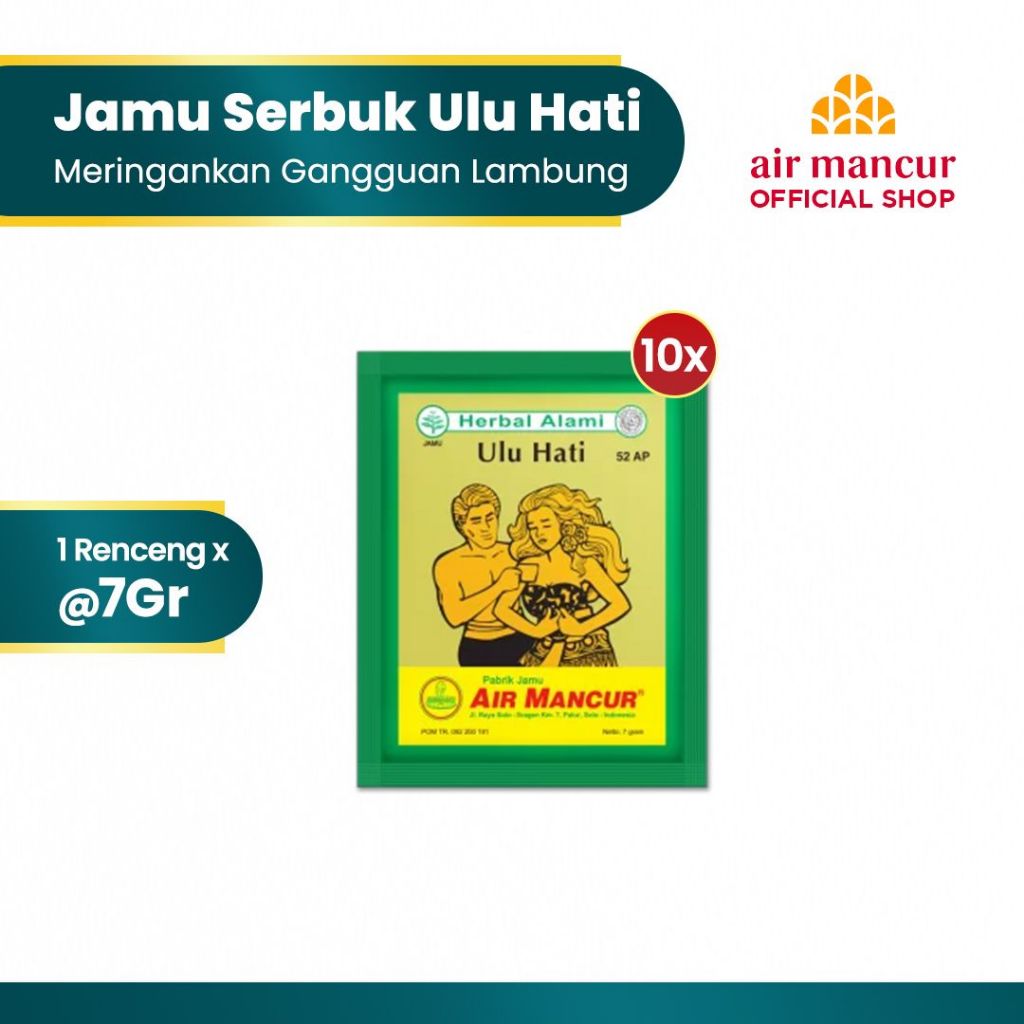 Air Mancur Jamu Serbuk Ulu Hati 10x7gr - Meringankan Gangguan Lambung - Gambar 2