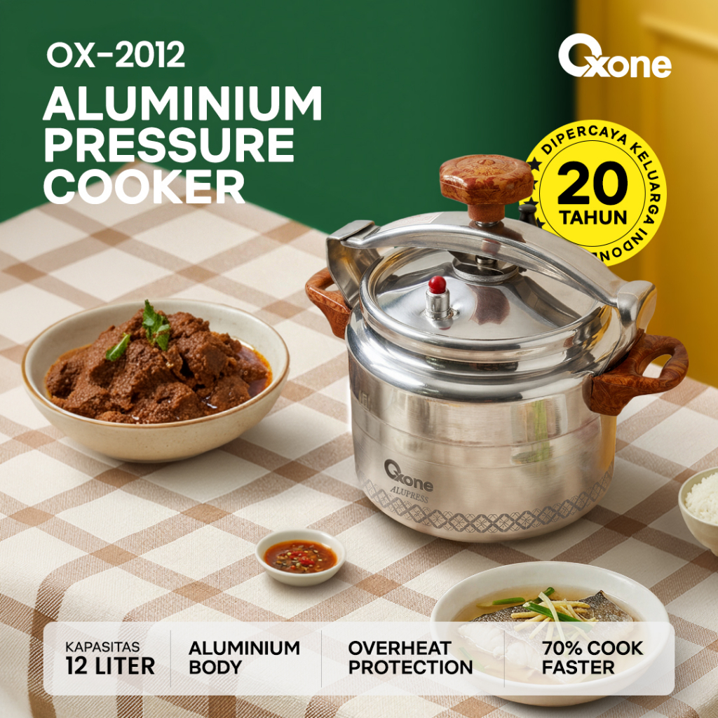 Oxone OX2012 Presto Panci Daging Alumunium Pressure Cooker 12L