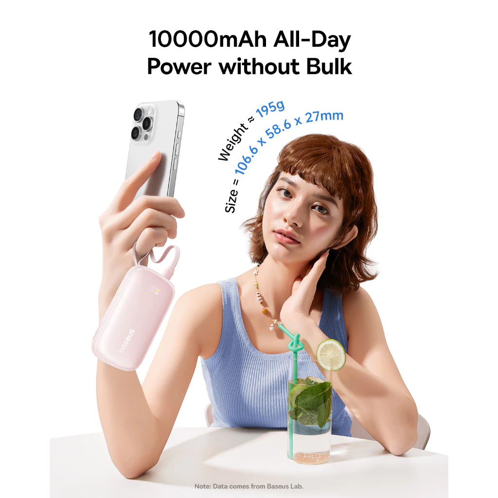 Baseus EnerFill FC21 Qpow 3 Ultra Digital Display Power Bank with Detachable Cable 10000mAh/20000mAh 22.5W With CCC - Gambar 4
