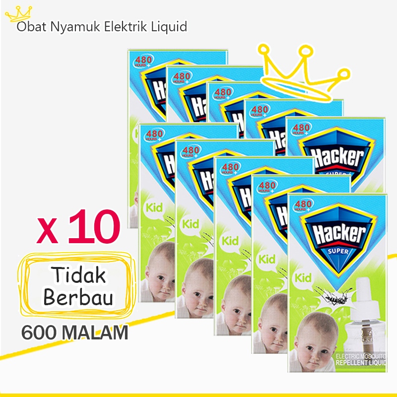 10 Botle Hacker Elektrik Refill / Hacker Anti Nyamuk Aman Untuk Bayi / Obat Nyamuk Elektrik