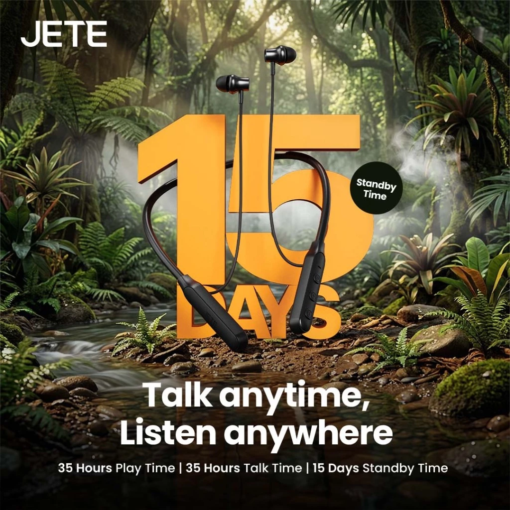 Headset Bluetooth JETE NS1 Wireless Earphone ENC Sport Neckband TWS Hedset Headphone Bluetooth Earbuds With Mic - Gambar 4
