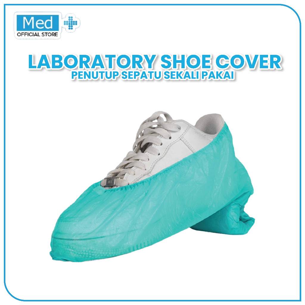 Med+ Sarung Sepatu Plastik Sepasang Sekali Pakai / Sarung Sepatu Medis / Laboratory Shoe Cover