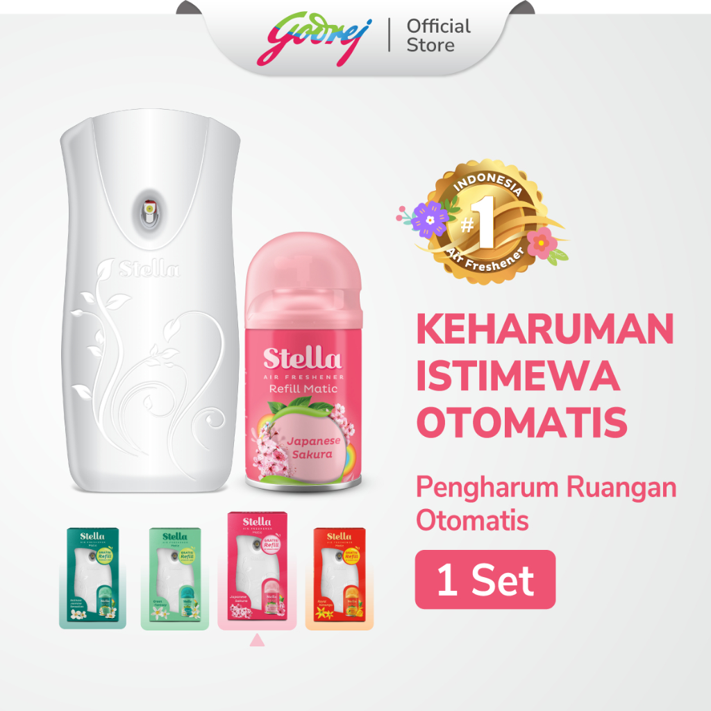 Stella Matic Box Set Japanese Sakura - Pengharum Pewangi Ruangan Otomatis