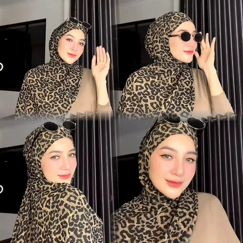 DISA HIJAB - Pashmina Leopard Bahan Ceruty Outfit Kalcer Terbaru - Gambar 4