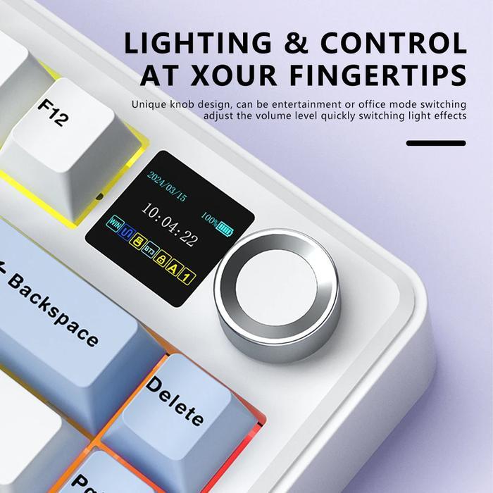 AULA F75 / F-75 MAX Mechanical Gaming Keyboard RGB 3in1 Connection Gasket With TFT Screen Rotary Knob - Gambar 4