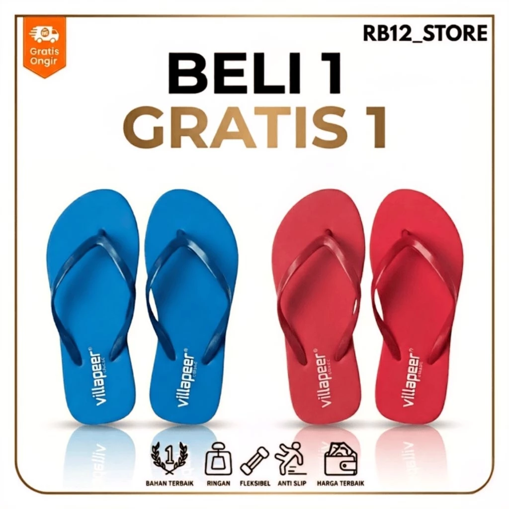Sandal Jepit Wanita Terbaru Empuk Anti Slip EVA Beli 1 Gratis 1
