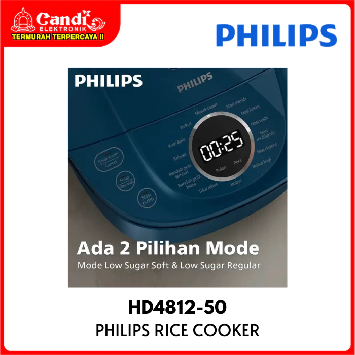 PHILIPS Digital Rice Cooker 1,8 Liter Low Sugar HD4812-50 - Gambar 3