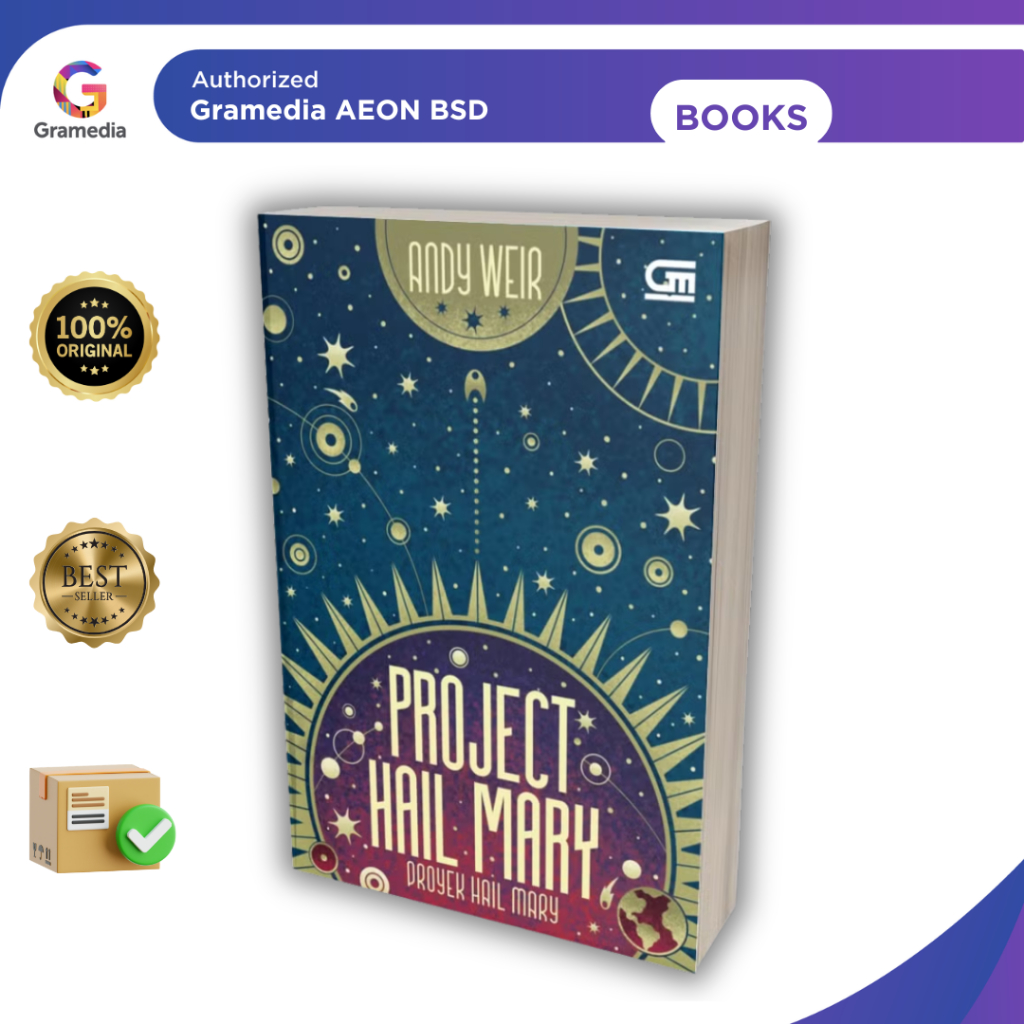 Buku Project Hail Mary Indonesia Oleh Andy Weir Antariksa Biru Emas - Gramedia AEON BSD - Gambar 2