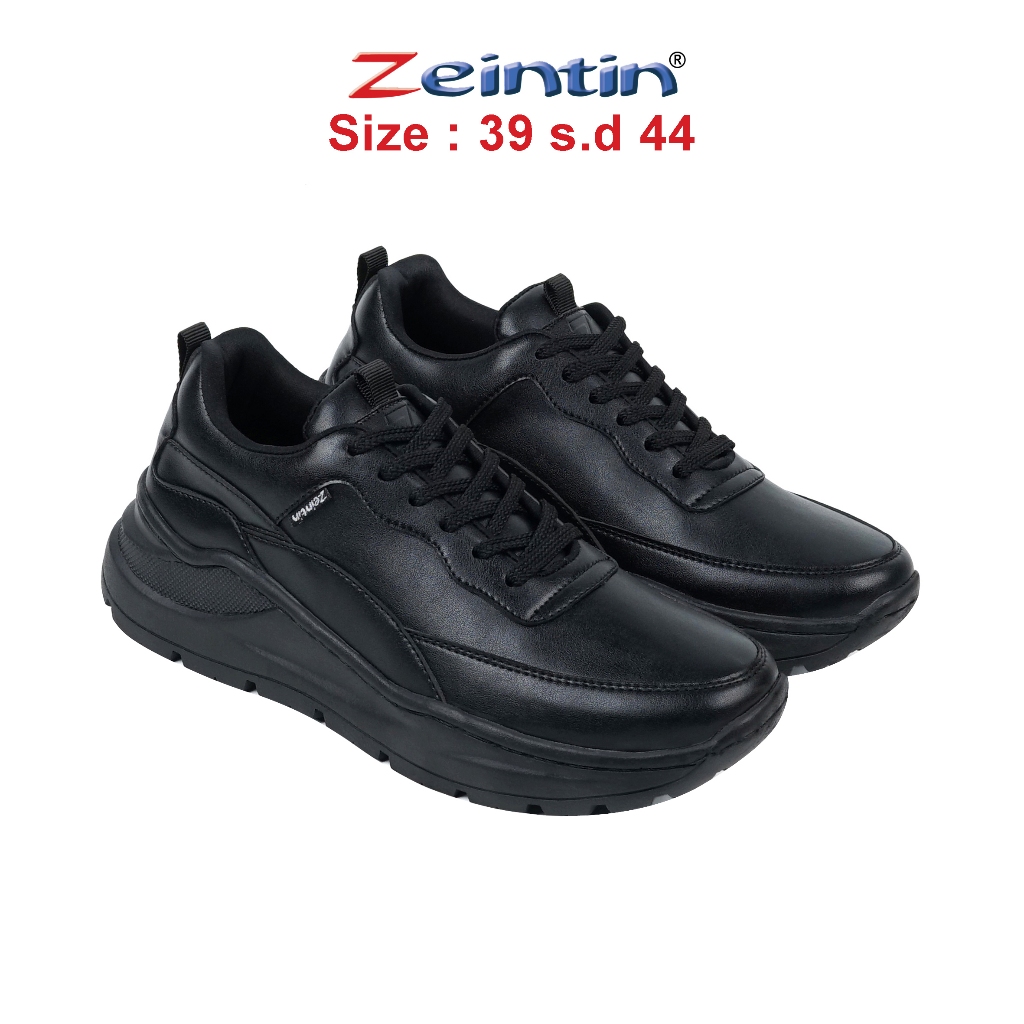 Zeintin - Snakers Full Black Sepatu Sneakar Pria Sepatu Sekolah BL - Gambar 3