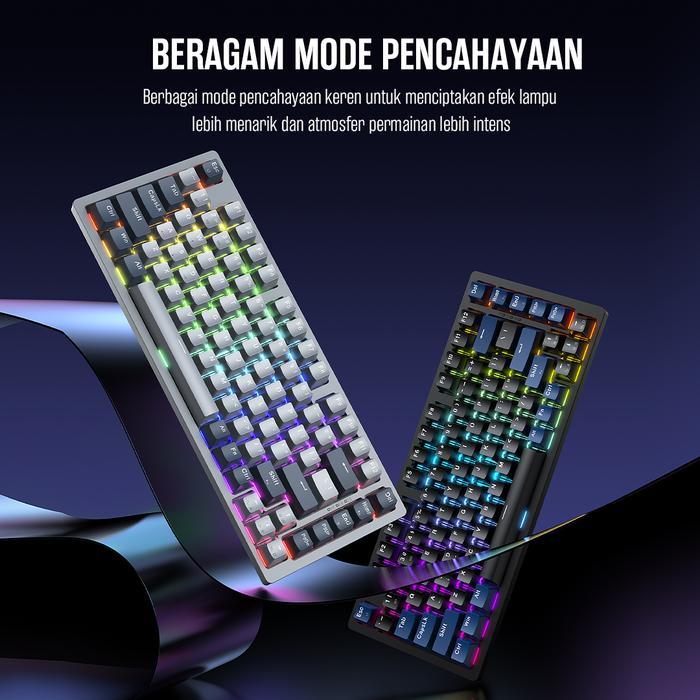 Gamen Titan X / 10 Mechanical Gaming Keyboard Custom Silver Switch Wired - Gambar 2