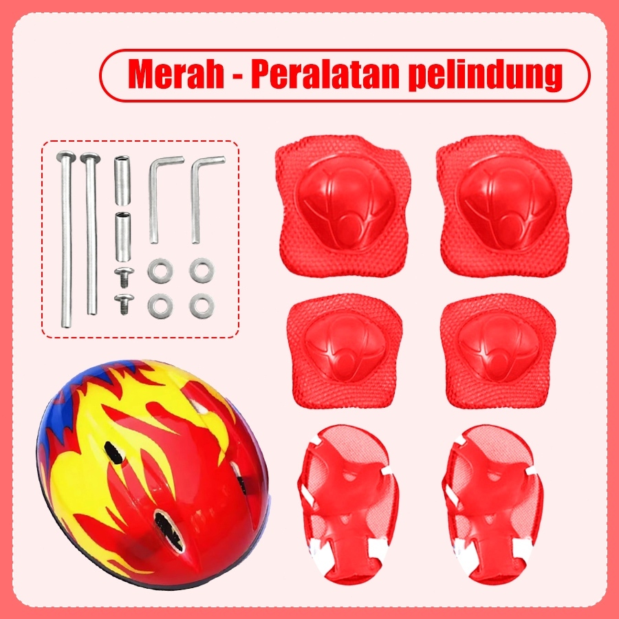 MATOUGUI Set Lengkap Pelindung untuk Anak Laki-laki & Perempuan - Pelindung Lutut & Pergelangan Tangan untuk Skateboard, Sepatu Roda, dan Balance Bike - Gambar 3