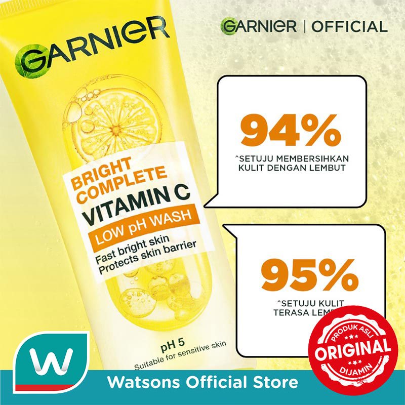 Garnier Bright Complete Vitamin C Low pH Wash 100ml - Gambar 3