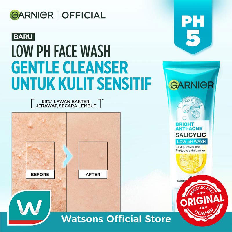Garnier Bright Anti-Acne Salicylic Low pH Wash 100ml - Gambar 3