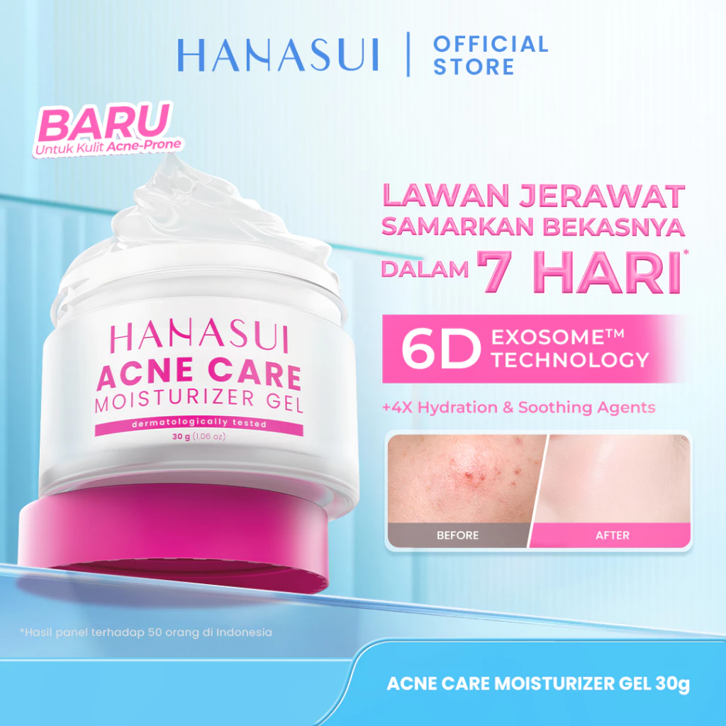 Hanasui Moisturizer Gel Series - Pelembab Gel Lembap & Mudah Menyerap - Bright Expert Mencerahkan - Ceramide Korean Probiotics Skin Barrier - Daily Retinol Cegah Penuaan Dini - Gambar 2