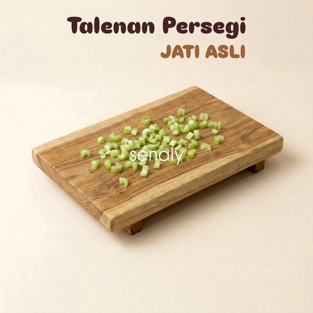Talenan Kayu Jati Asli Alas Potong Dapur Cutting Board Teak Wood - senaly -