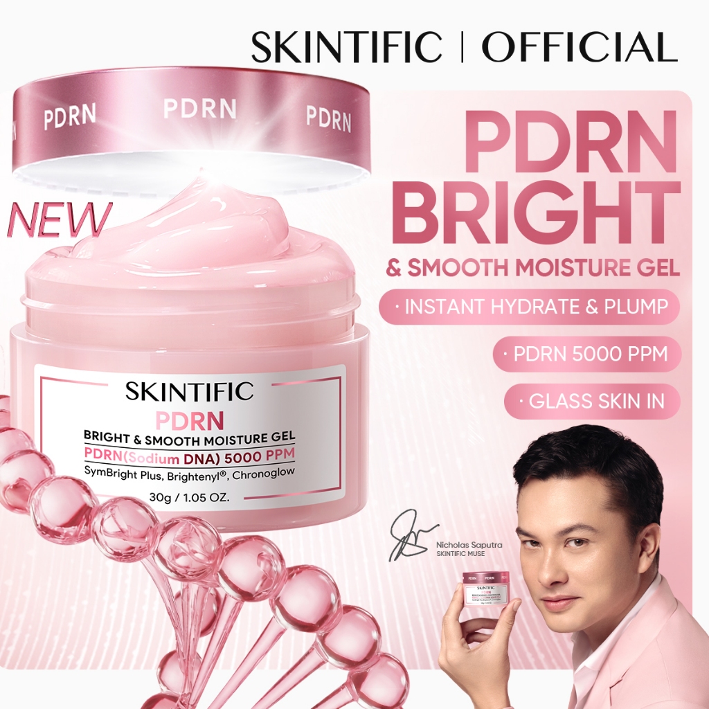 SKINTIFIC - PDRN Brightening Combo / PDRN Serum Spray + PDRN Moisturizer Glowing Cream Face Mist Whitening untuk Kulit Kusam - Gambar 4
