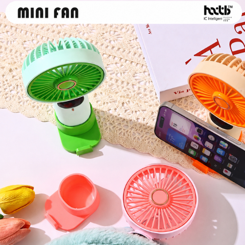 Kipas Angin Mini Stand Holder 5 Speed USB Type-C Kipas Mini Portable Handheld Fan Display LED - Gambar 3